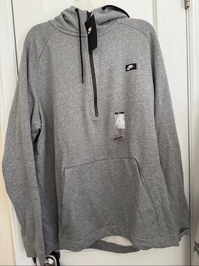 Nike Heather Grey Half-Zip Pullover Hoodie